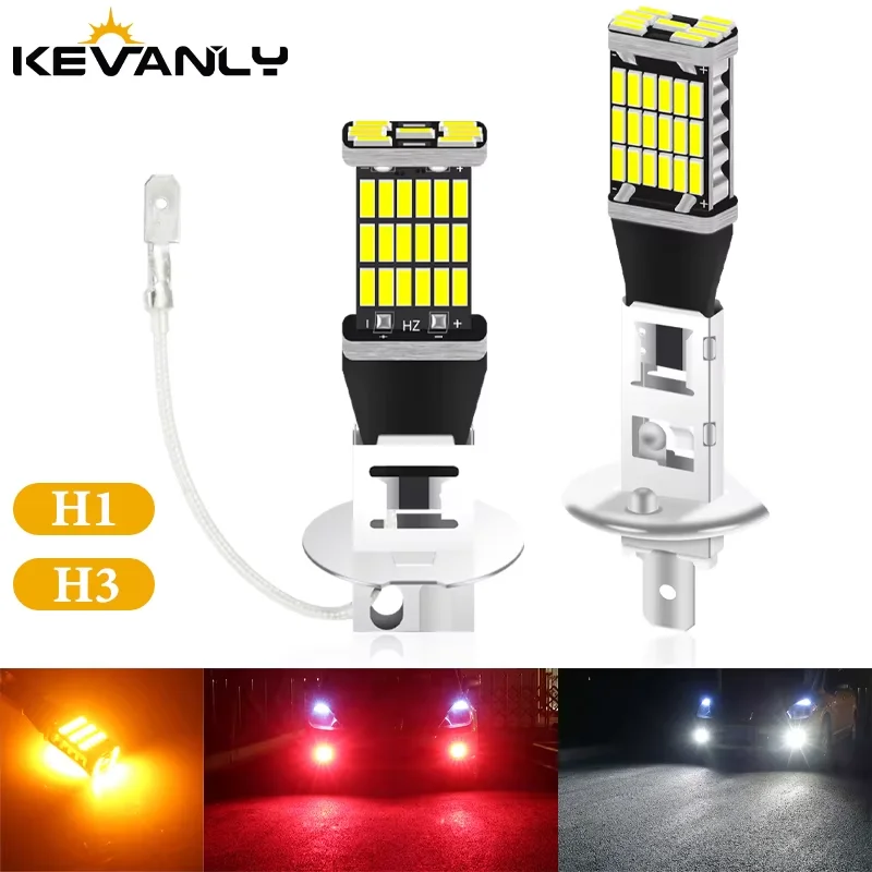 Kevanly 2Pcs H1 H3 T10 W5W BA9S LED 10W 4012smd 24led Car Fog Limp auto drl daytime running light reading plate light 6500K 12v