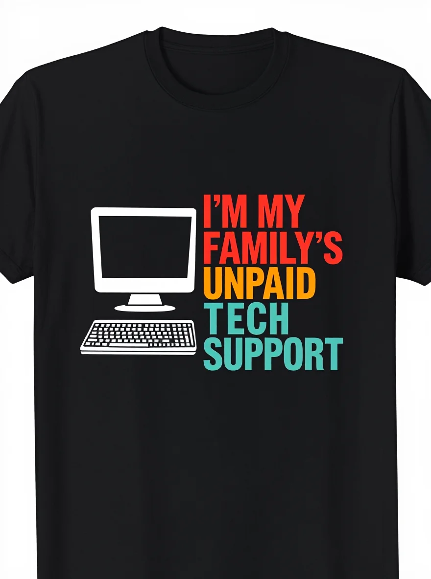 Camiseta "Unpaid Tech Support" – Camiseta gráfica retrô de computador para profissionais de TI, presente de humor Geek