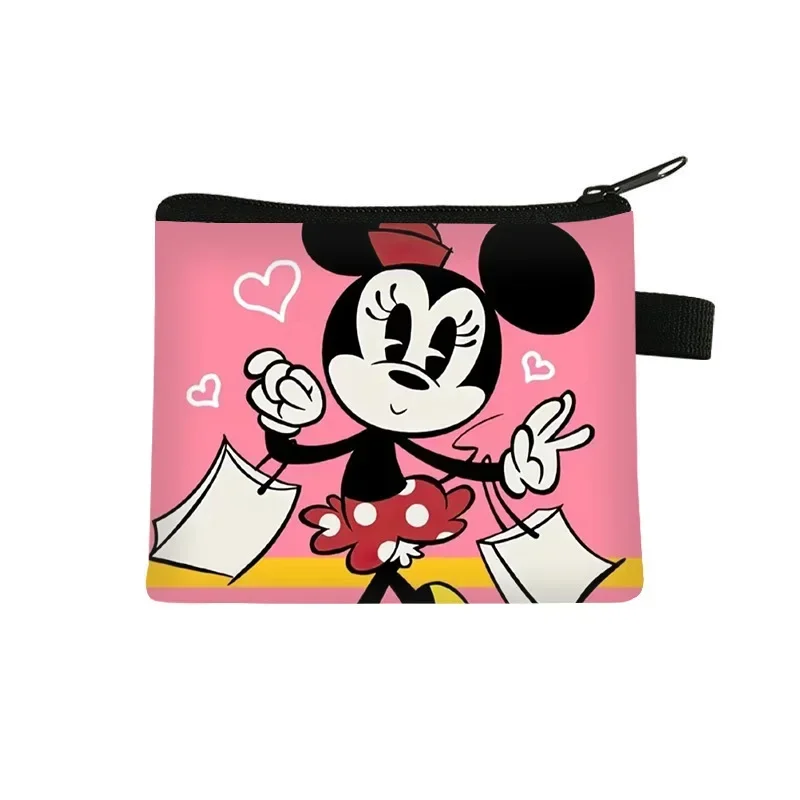 Disney Mickey Portable Storage Bag Minnie Mouse Cartoon Coin Purse Boys Girls Anime Women Small Makeup Bag Children Zipper Pouch