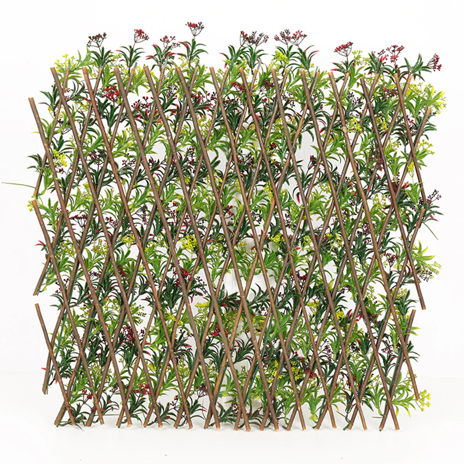 Artificial Fence Panels Elegant Garden Decoration for Homeowners Expandable Wooden Privacy Screen Fake Leaf Hedge Border