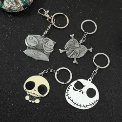Disney The Nightmare Before Christmas Keychain Movie Figure Jack Skellington Keyrings Men Holiday Jewelry Accessories