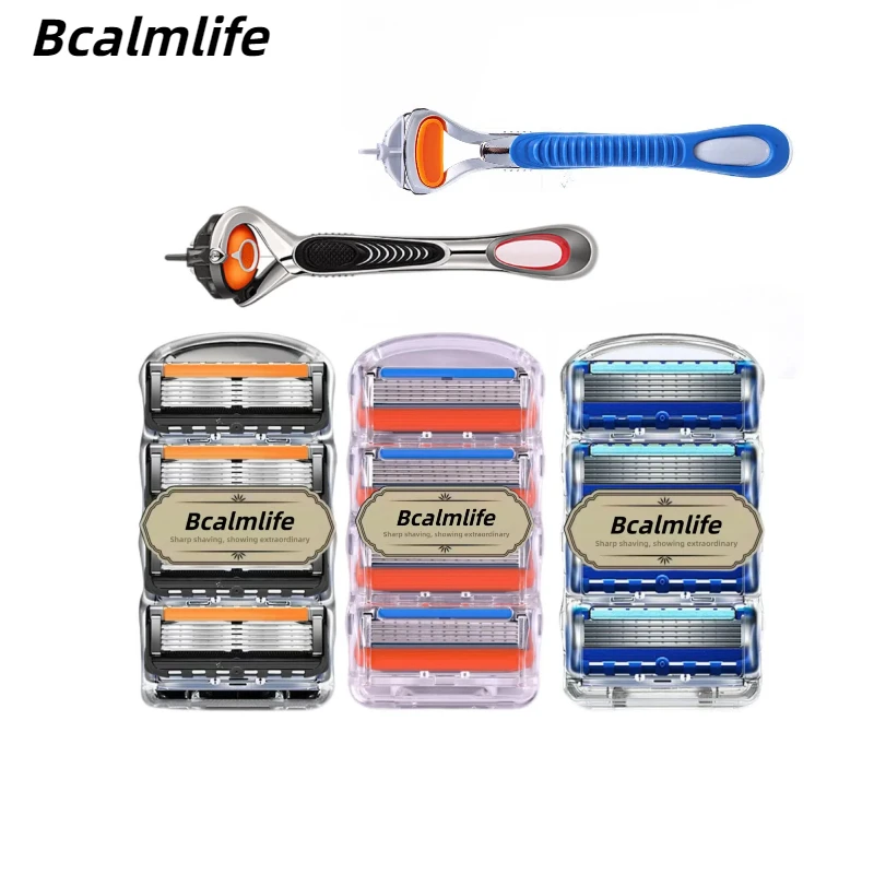 Bcalmlife New Five-layer Razor Blades Replacement Vintage Wet Safety Skin Protection Classic Razor for Men's Shavers Shaving