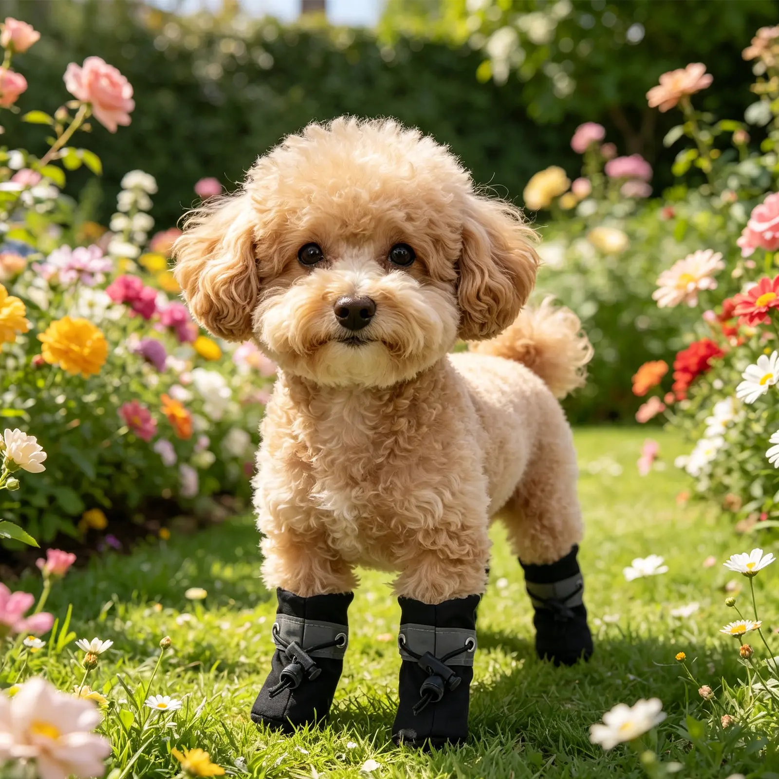 Warm Dog Boots Waterproof Non Slip Pet Shoes for Indoor Room Wooden Floor Deck Beach Use Elastic Band Prevent Dirt Furniture