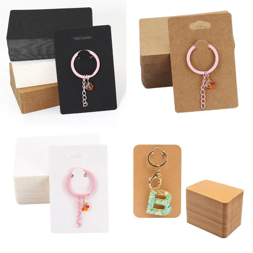 

50Pieces Keychain Card Holder for Display Keyring Card Jewelry Packaging Supply Jewelry Keychain Holder Card for Selling