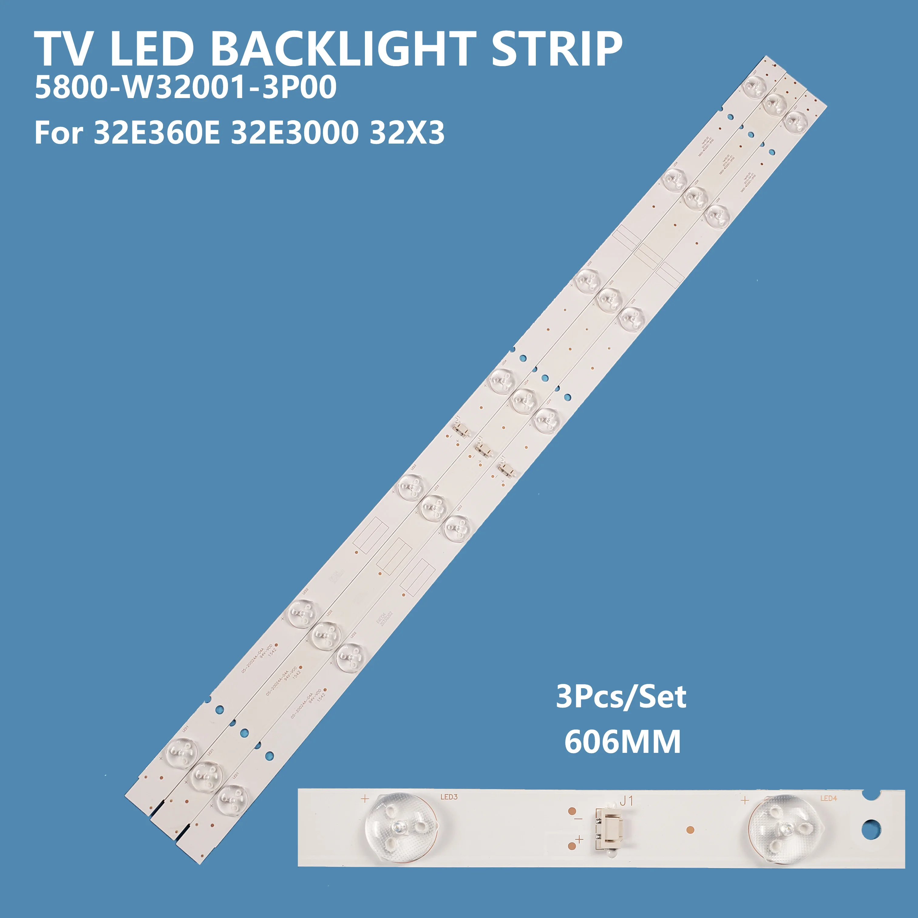 3Pcs/set TV LED Backlight Strip 5800-W32001-3P00 Light Bar for Skywort 32inch 32E360E 32E3000 32E3500 32E361W 32X5 32X3 Repair