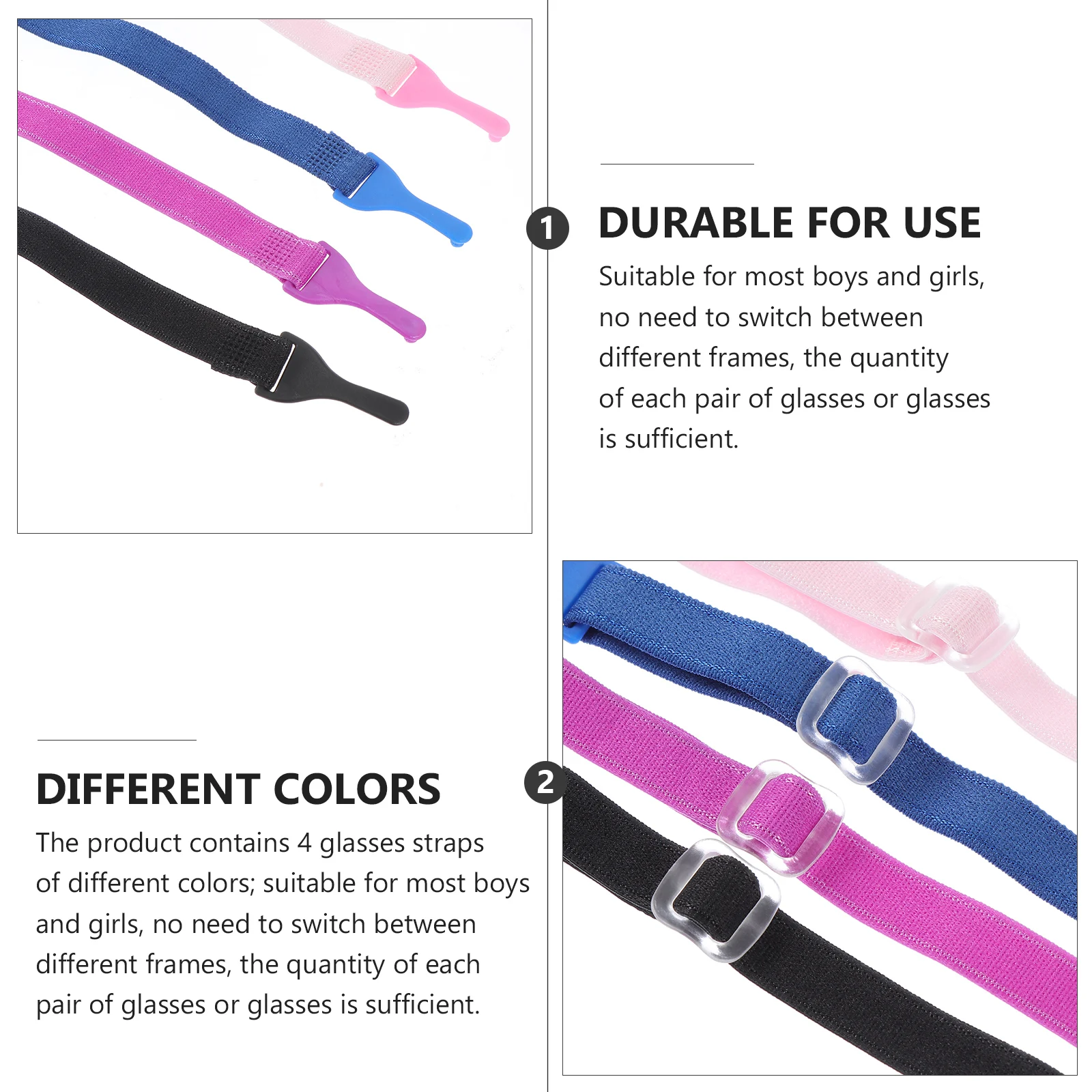 4 Pcs Glasses Rope Band Strap for Eyeglass Eyeglasses Lanyards Kids Elastic Cord Adjustable Hanging Ropes Girl Men Women