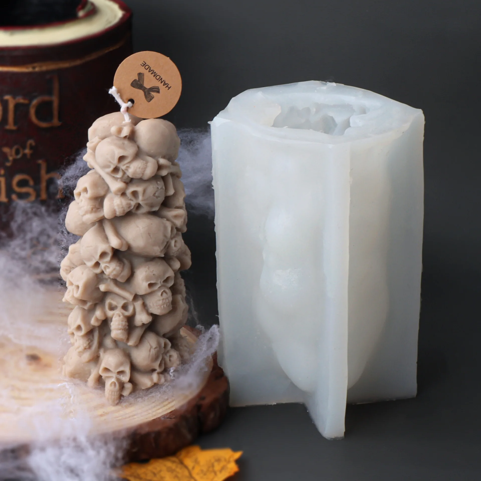 

Skeleton Tower Pillar Candle Silicone Mold For Festive And Romantic Decoration Gypsum form Homemade Handicraft Gift Making Tool