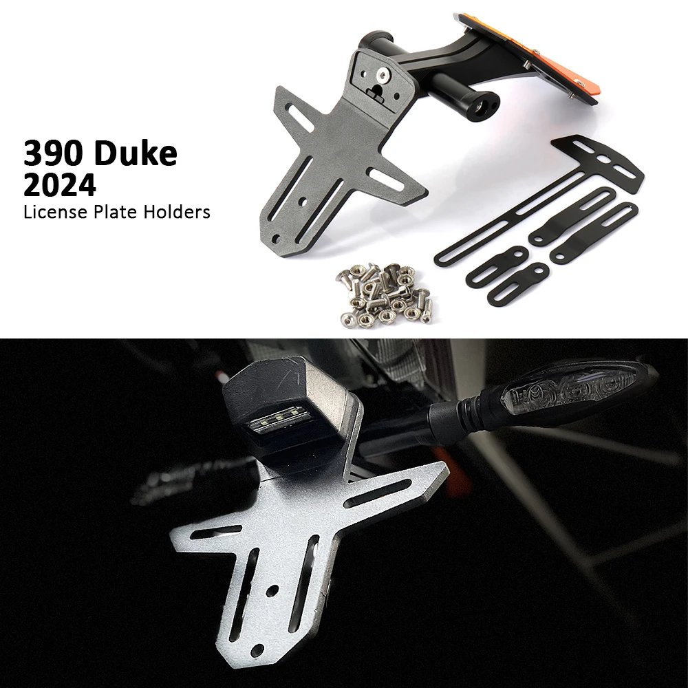 

New Accessories Tail Mount Frame Metal Motorcycle Rear License Plate Holder For Duke 390 DUEK 390 390Duke 2024