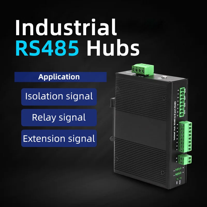 Industrial 1 In 4 Out RS-485 HUB Distributor Splitter High Speed Isolation Relay Extension Din Rail RS485 HUB