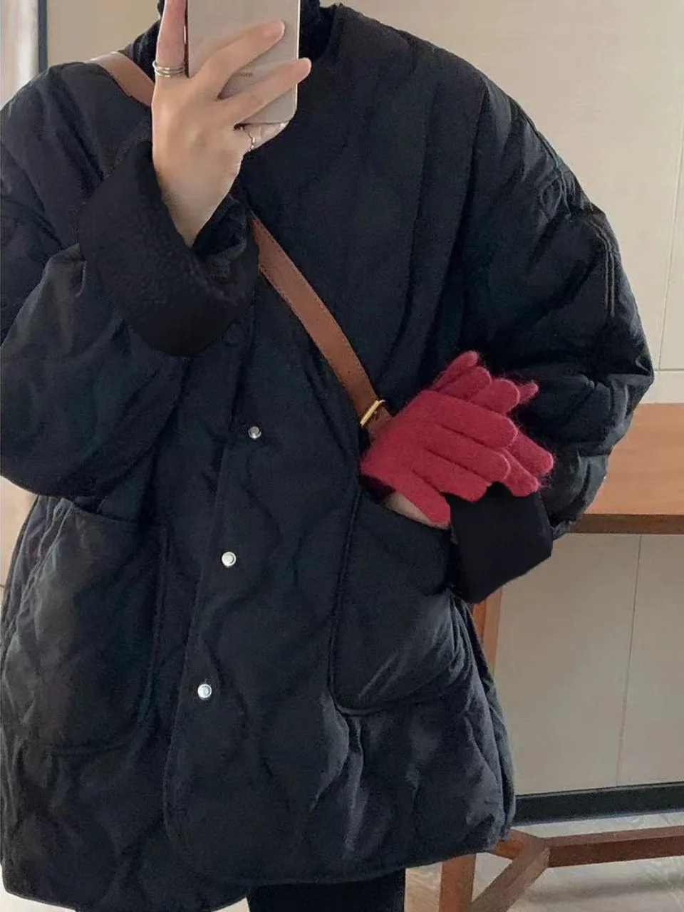 

Легкий свободный крой из хлопка без воротника, зимний корейский Sle с ромбовидным узором, теплое модное меховое лоскутное шитье