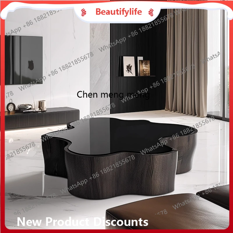 

Italian irregular solid wood coffee table high sense modern minimalist home living room, coffee table table H