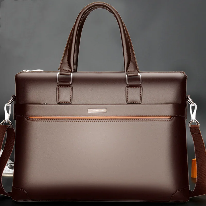 Męskie teczki z zamkiem błyskawicznym w stylu Vintage luksusowa torebka ze skóry PU męska torba na ramię torba na laptopa biznesowa męska torba na laptopa