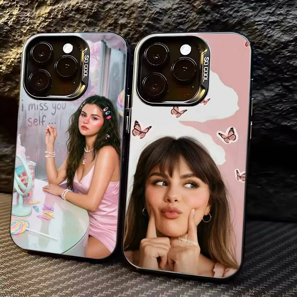 

Actor Yinuoda Selena Gomez Phone Case For iPhone 17,16,15,14,13,12,11 Plus,Pro Max,XS,Colorful Silver Black Cover
