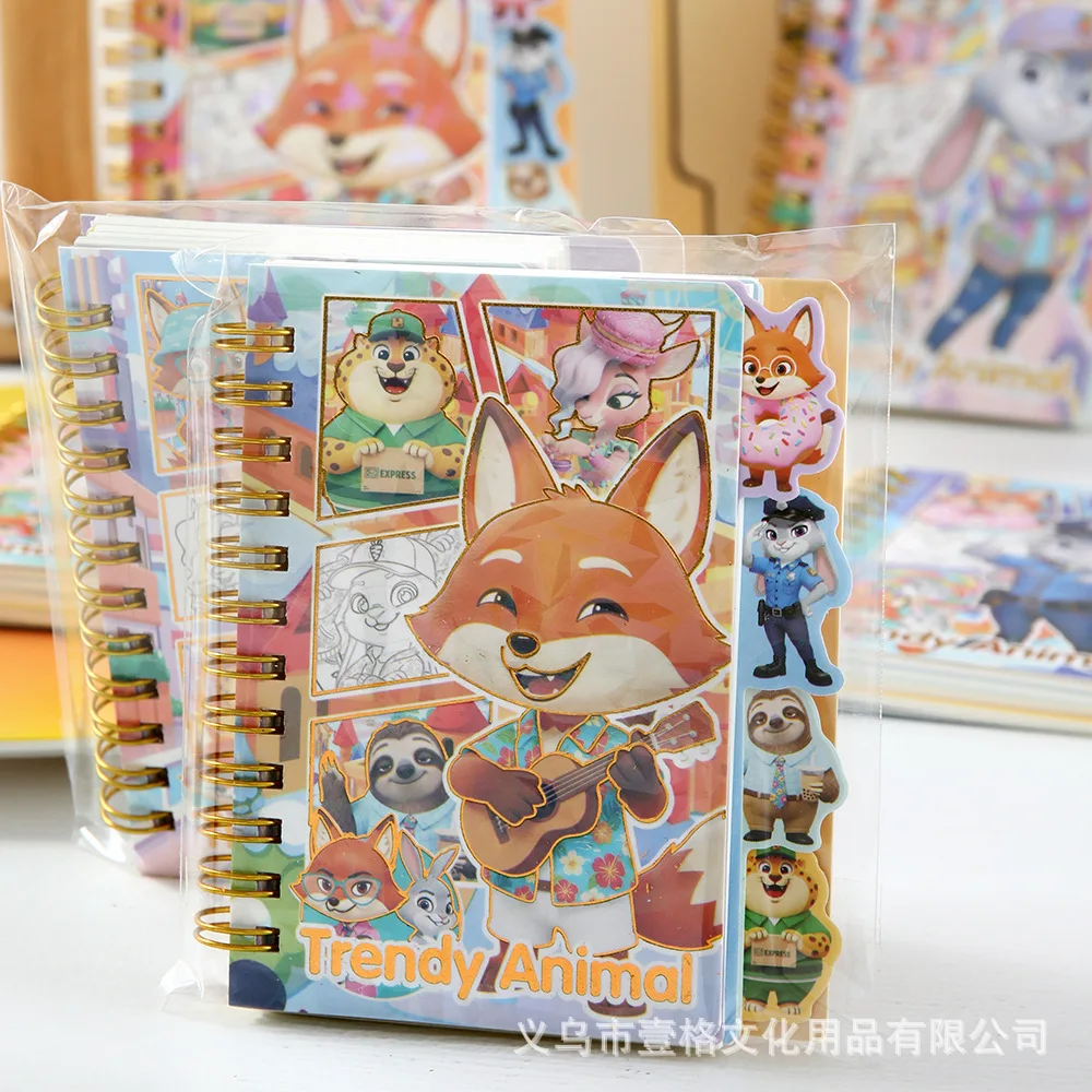 1 قطعة لمجموعة دفتر Zootopia الثقافية والإبداعية البرنز لفائف اليد دفتر الأستاذ الصغير المحمولة الكرتون جيب المفكرة دفتر