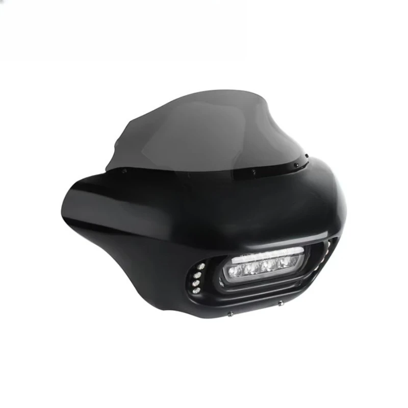 Motorcycle ABS Headlight Fairing with LED DRL for Softail M8 Fat Bob FXFB 2018-2024|Plug & Play Kit | Amber Turn Signals