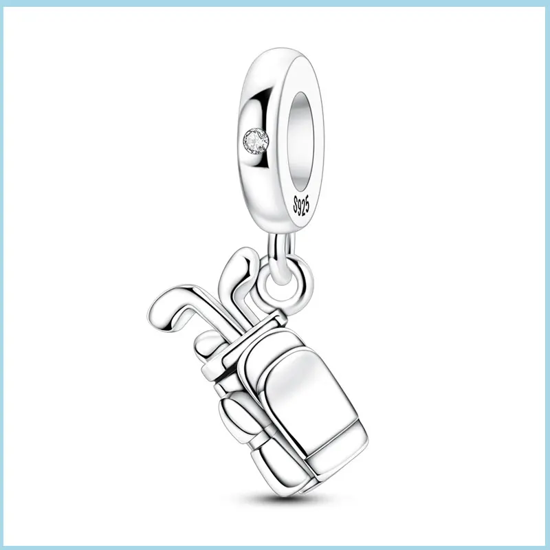 

100% 925 Sterling Silver Golf Equipment Charm Beads Fit Original Bracelets Necklace Women Jewelry Girlfriend Gift