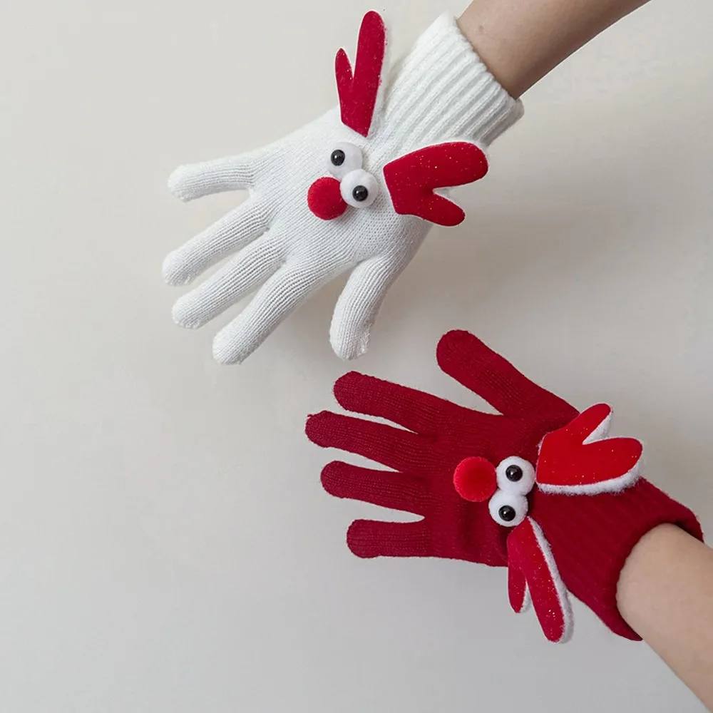 2024 Touchable Screen Christmas Gloves Knitted Full Finger Touch Screen Gloves Warm Christmas Driving Mittens Outdoor Sports