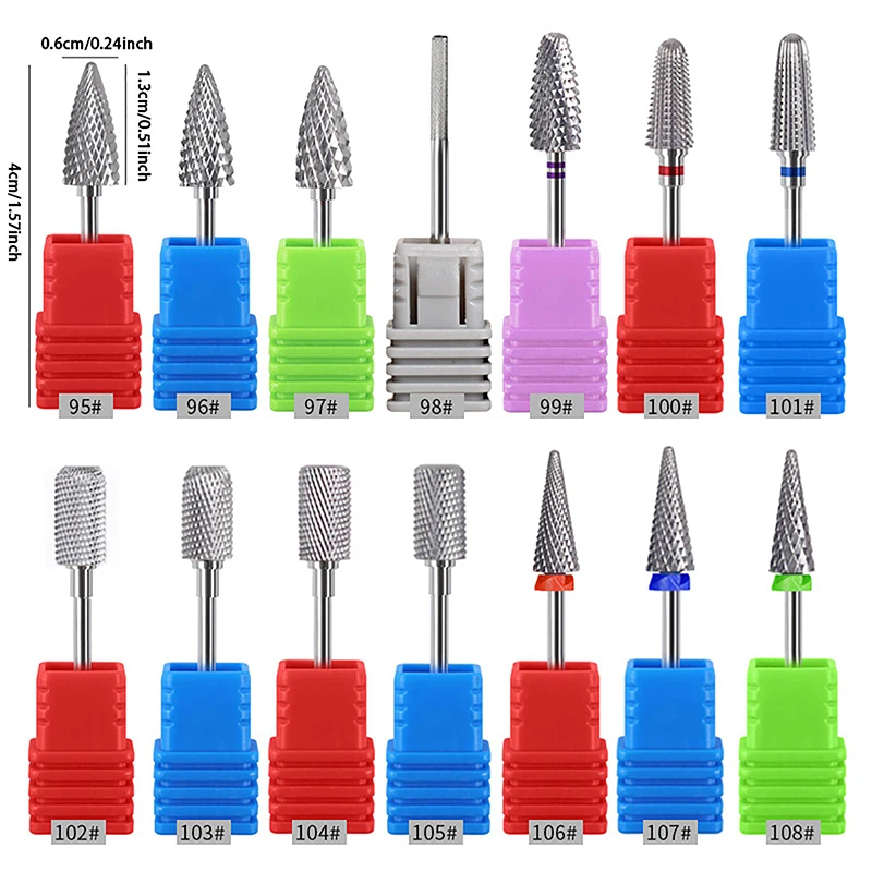 1PC Tungsten Steel Nail Drill Bits Rotate Electric Ceramic Milling Cutter For Manicure Gel Polish Remover Nail Files