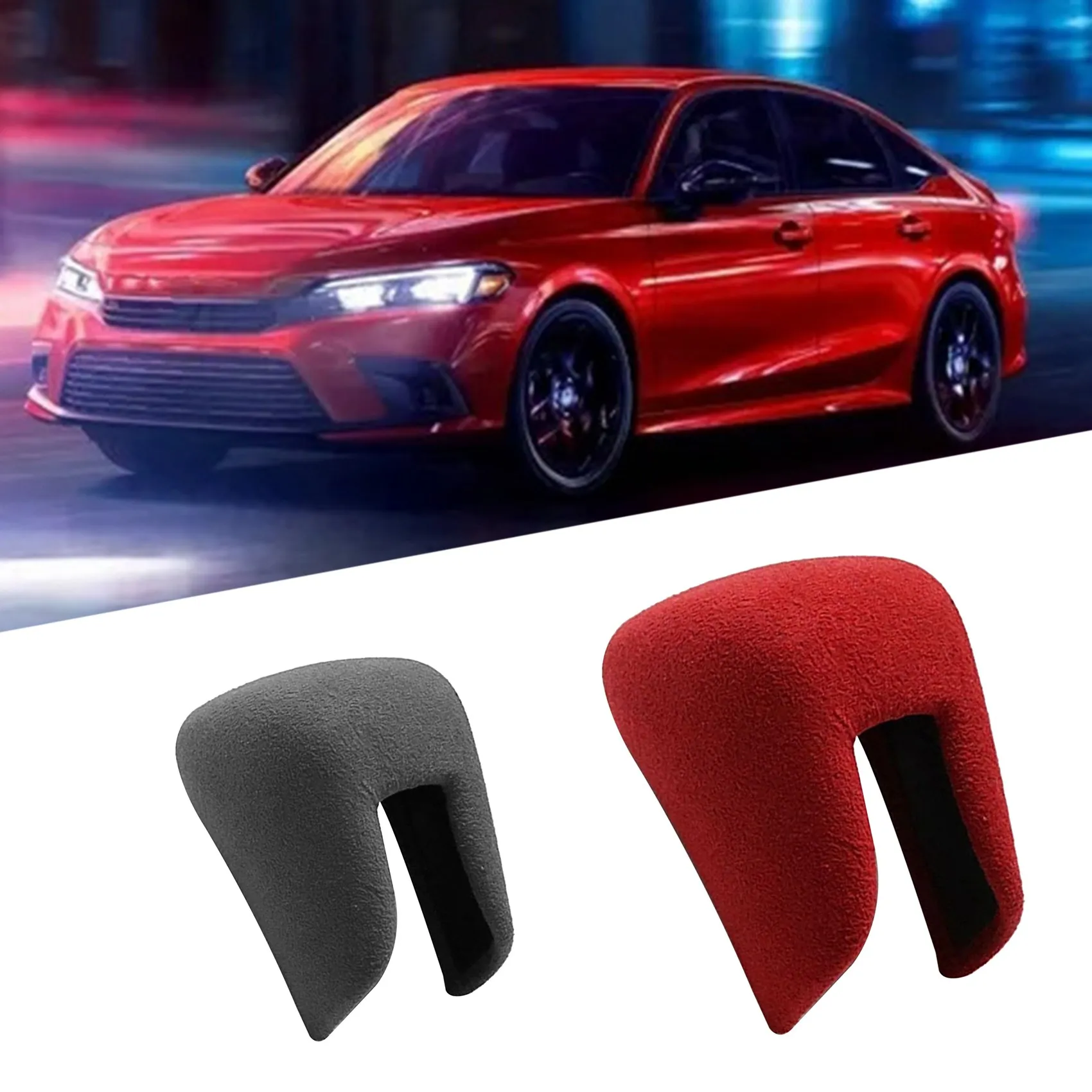 Car Gear Shift Head Knob Trim Cover Sticker Top Suede Wrap Shift Cover for Honda Civic 11Th Gen 2022 Parts Dark Grey