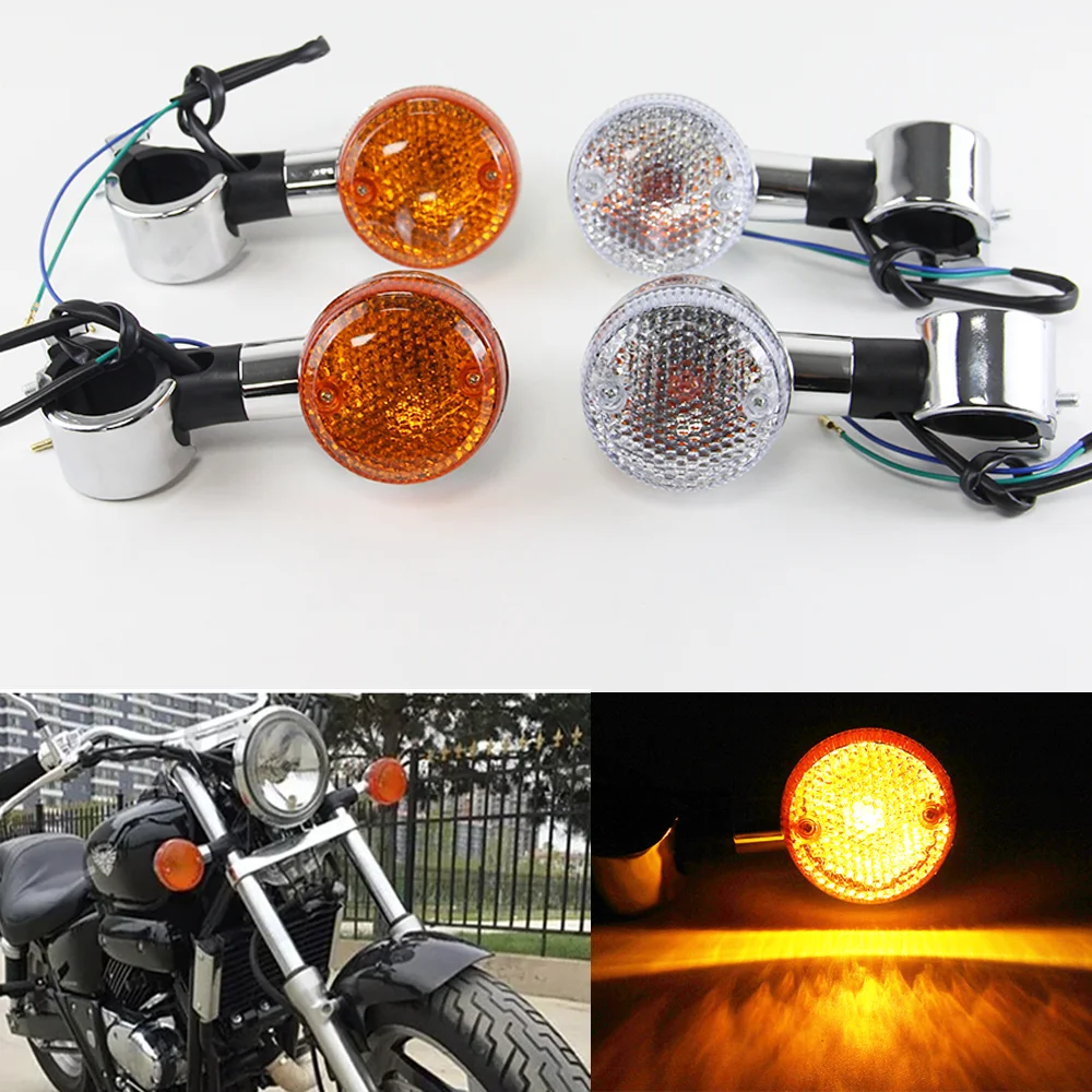 Motorcycle Front Rear Turn Signal Light Indicators Light For Honda Magna 250 750 Steed VLX400 600 Shadow 400 750 Suzuki XF90 view 3