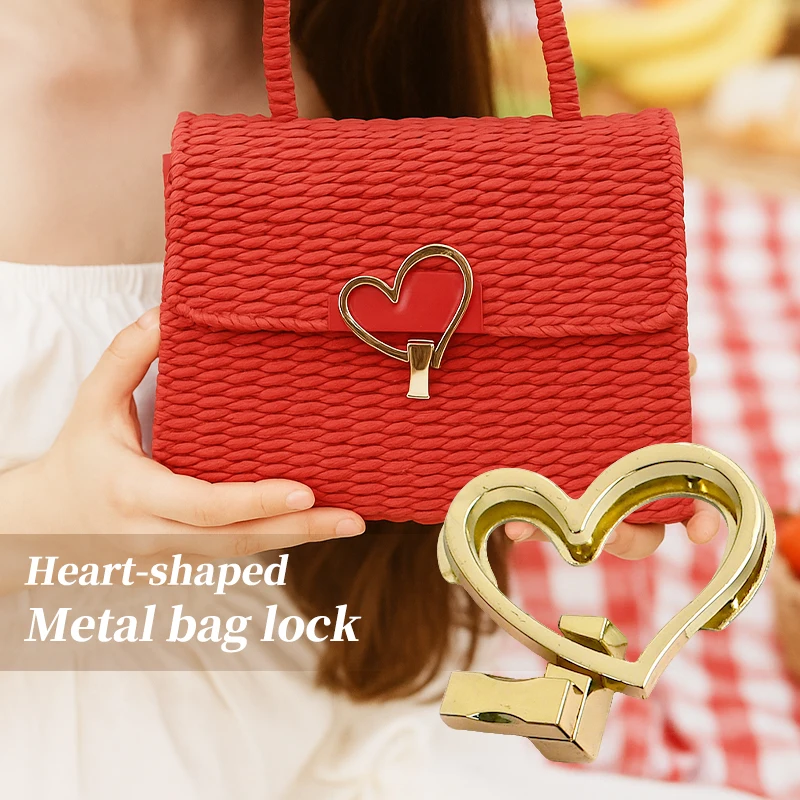

2-10P Heart-Shape Twist Twist Lock Clasp Metal Buckles Purse Decor Closure Toggle Latch Buckle DIY Leather Craft Bag Accessories