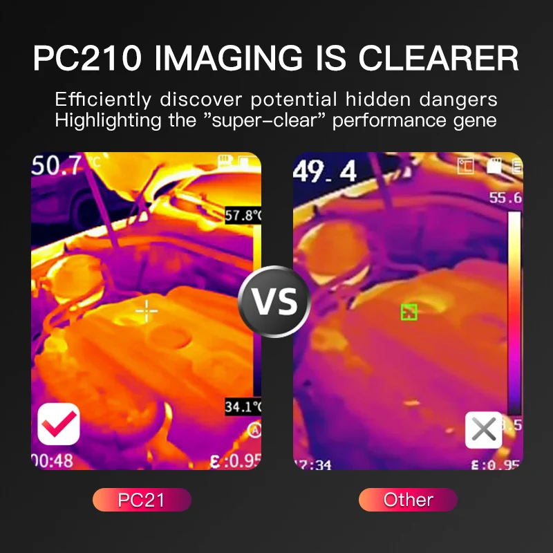 Thermische Beeldvorming Camera Guide PC210 Digitale Thermometer Nachtzicht Infrarood Thermometer Handheld High Definition Thermische Camera