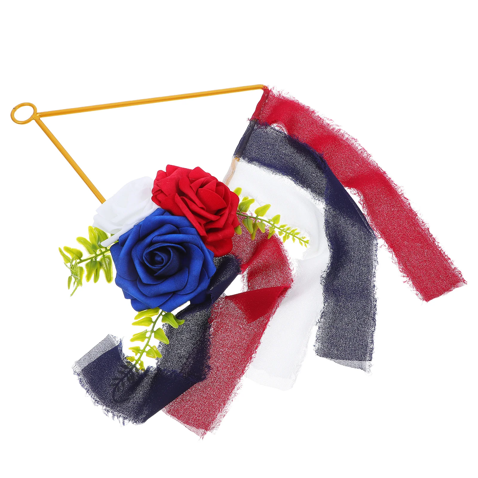 

Independence Day Wreath Red White Blue Artificial Flower Hoop For Front Door Wall Decor Outdoor Indoor 4Th Of July Decoration