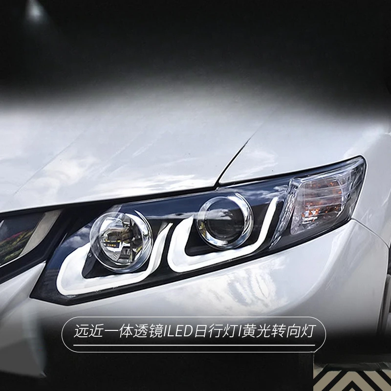 Suitable for Honda 9th  12-15 Generation Civic Headlight Assembly 9.5 Modified LED Daytime Running Light Lens Xenon Headlight