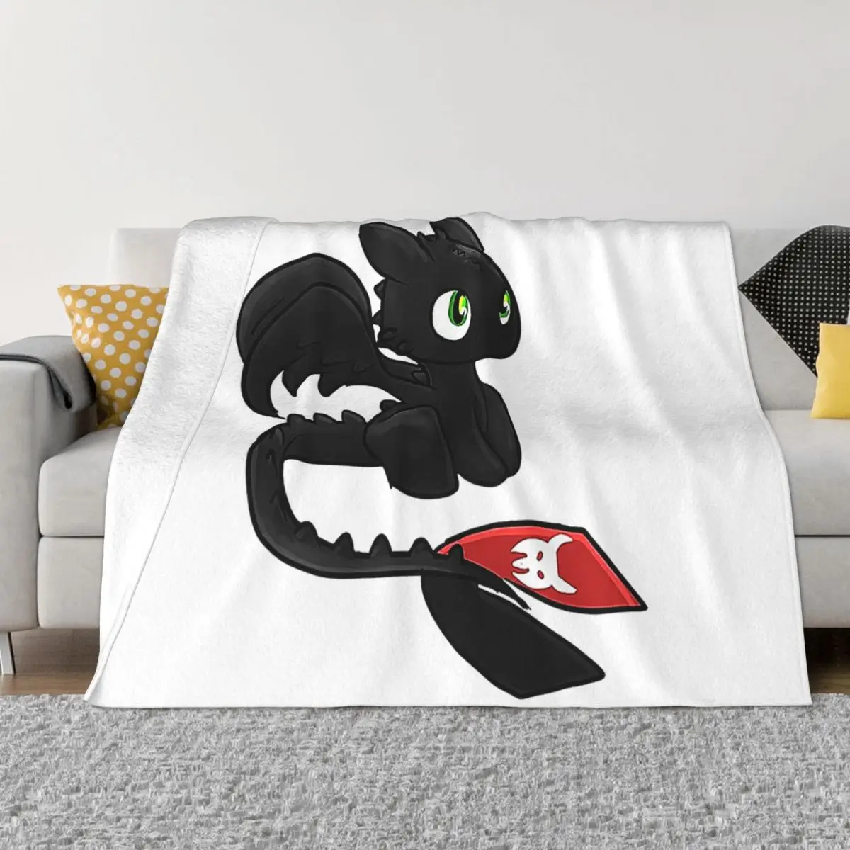 Toothless How To Train Your Dragon Ultra-Soft Micro Fleece Blanket Black Flannel Blanket