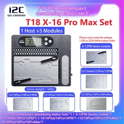 i2C iHeater T18 Stazione dissaldante Piattaforma Stazione di preriscaldamento PCB per iPhone X-16Pro Max Rimozione colla CPU a strati della scheda madre