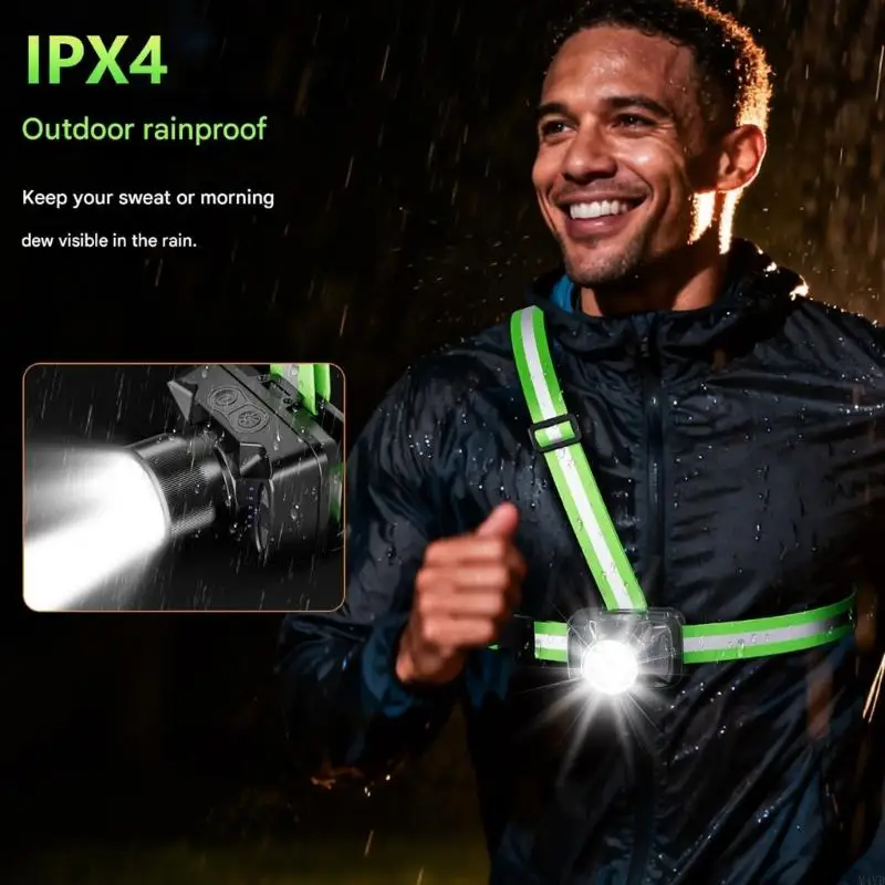 Rechargeable Outdoor Exercise Light Vest Featuring 6 Brightness Levels And 70 Meter Coverage Distance M4YD