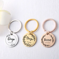 Personalized Keychain With Name and Date Fashion Stainless Steel Key Chain Birthday Gift for Boyfriend Custom Wedding Gift