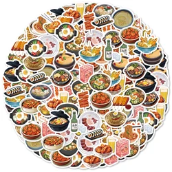 46pcs Korean Food Pattern Stickers for Notebooks, Water Bottles, Suitcases, Food Festivals, Restaurants, Children Stickers