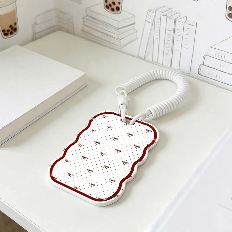 Card Holder for Photo Protector Kpop Photocard Holder Student Bus/Meal Card Protection Case Stretchable Spring Cord