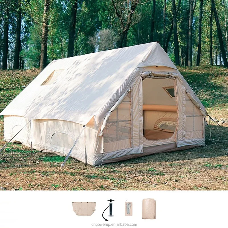 

XMSJ Portable 4-Season Inflatable Tent Quick Open 2 Bedrooms 1 Living Room 12kg Lightweight 300D Oxford Cloth Waterproof Camping