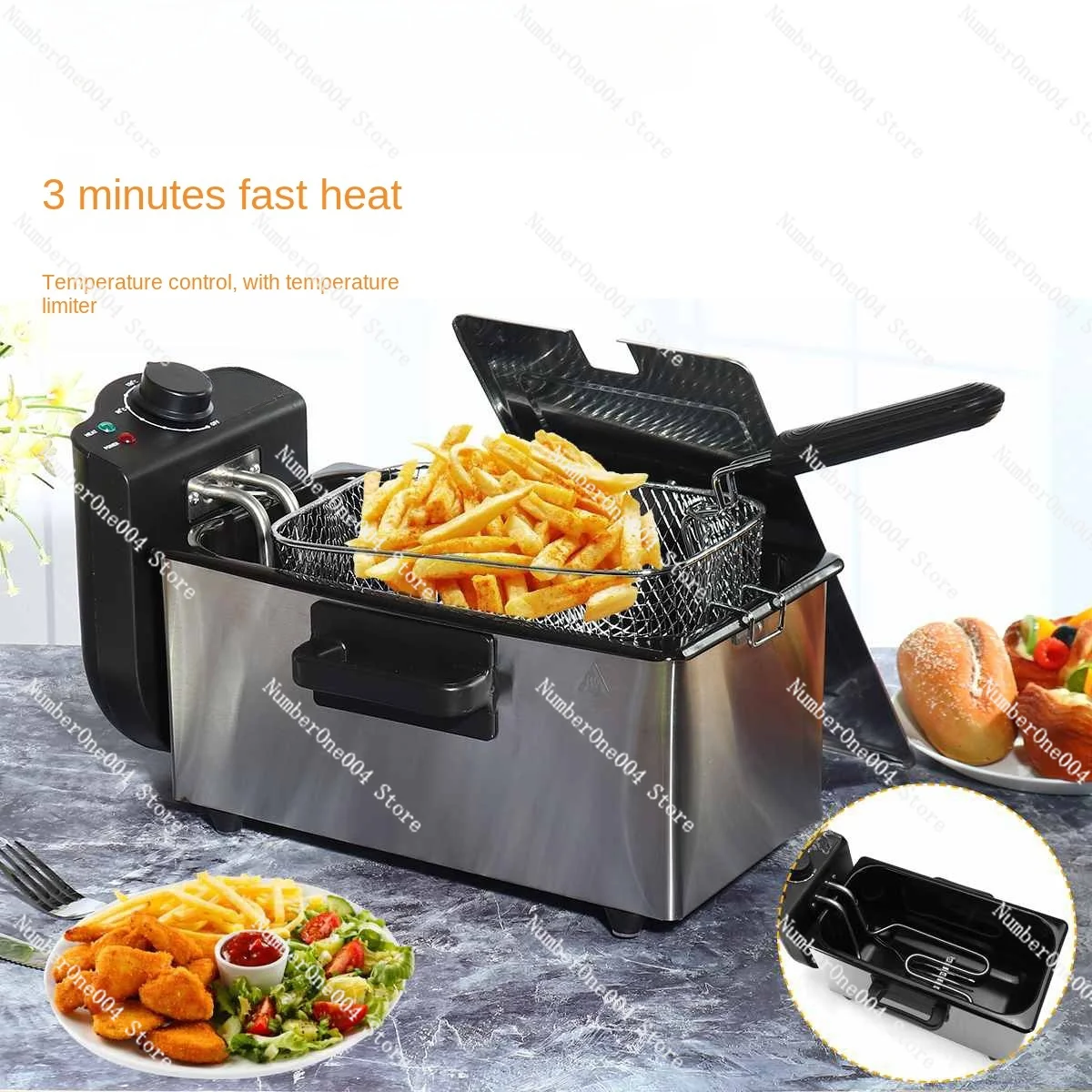 Applicable to Frying pan Household 3L electric  Multifunctional  Deep frying pan