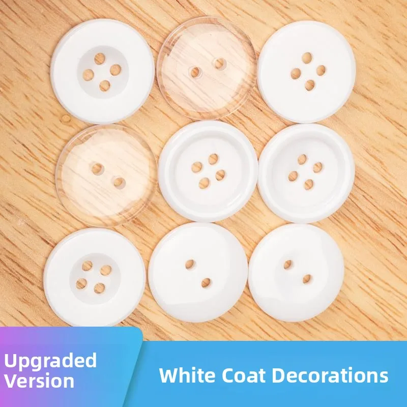 

Профессиональные пуговицы из полимерной смолы для салонов красоты, двухдырочные, для кардиганов в стиле докторской куртки, белые, на пуговицах, аксессуары из полимерной смолы для ткани