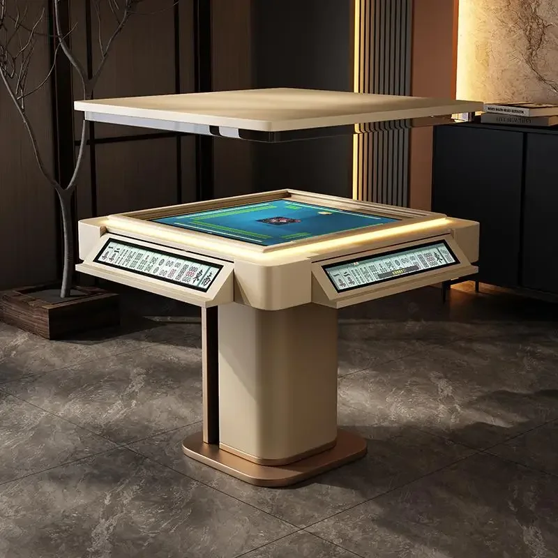 Electronic mahjong table game machine with touch screen dining table integrated dual-purpose home intelligent multi-function