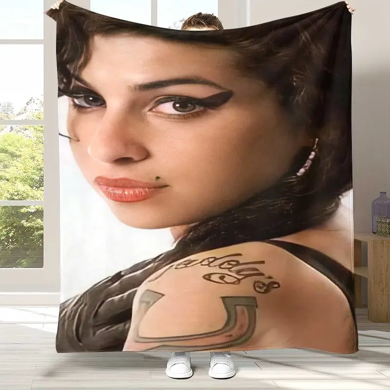 Amy Winehouse Music Singer Soft Flannel Throw Blanket,Cozy Warm Blanket for Bed,Sofa,Living Room,Picnic,Camping,Home Decor,Gift