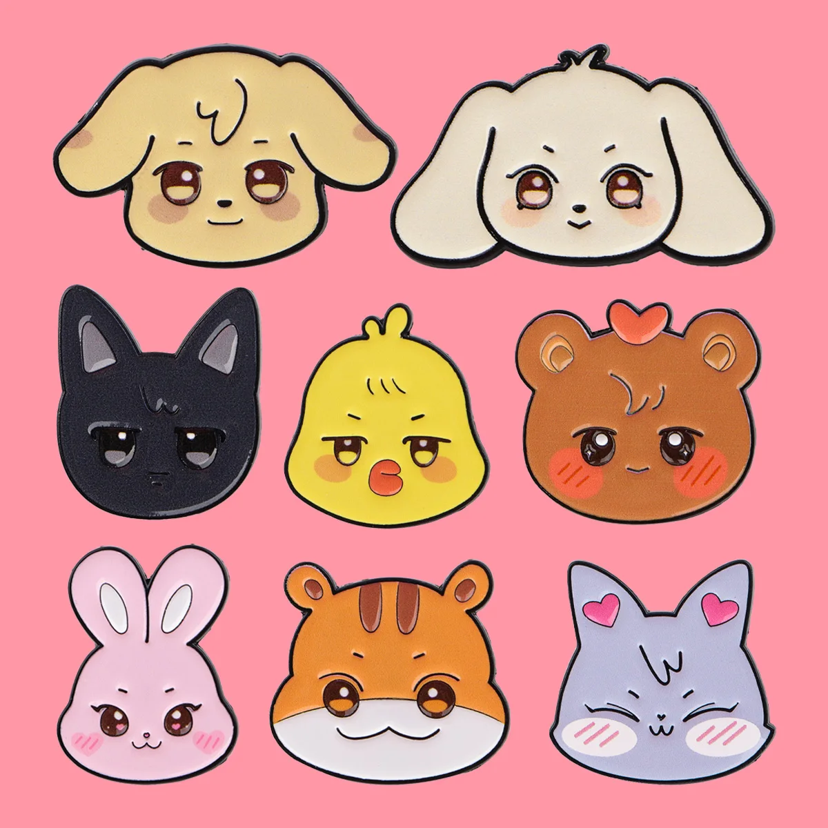 Cute Cartoon Animals Enamel Pins Anime Cats Dogs Brooch Lapel Pin Badge on Backpack Clothing Accessories Fashion Jewelry Gifts