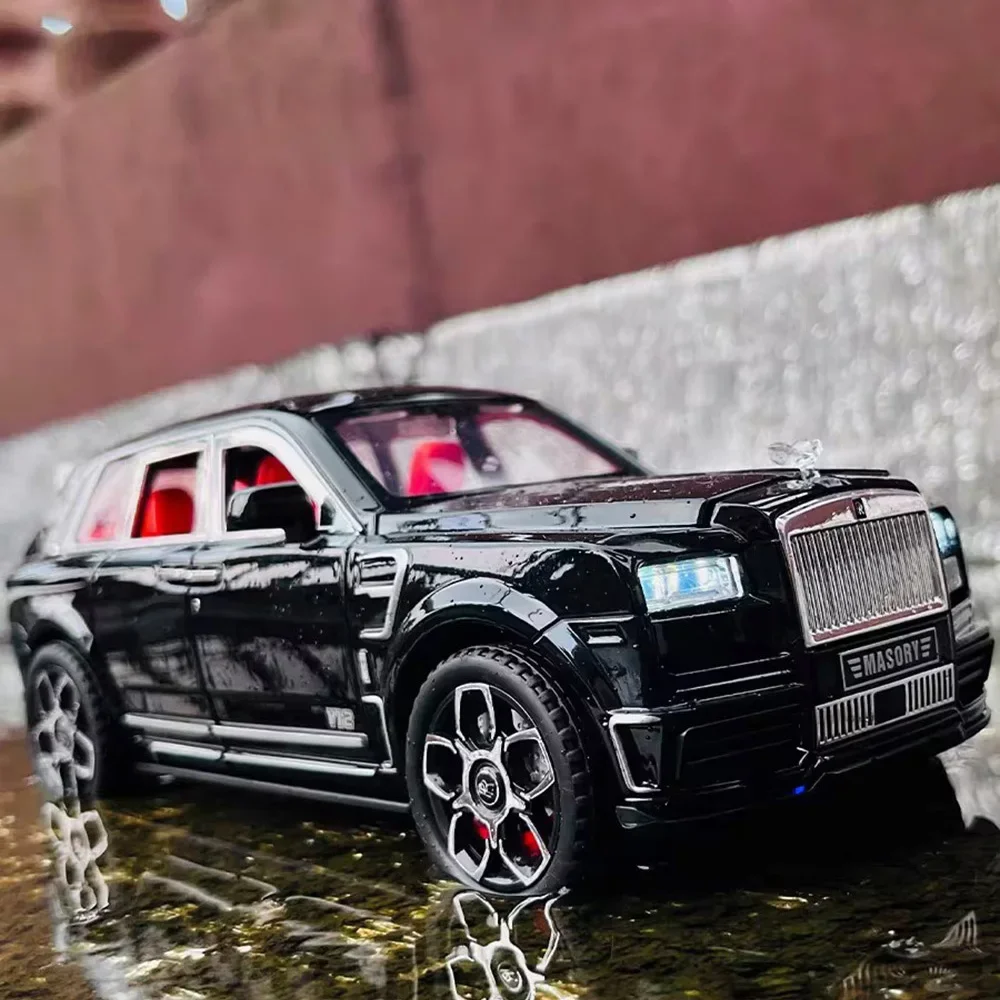 1/24 Alloy Diecast Rolls Royce Cullinan Mansory Toys Models Cars with Light Music Vehicle 6 Doors Opened Car for Kids Collection