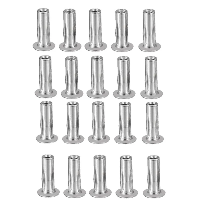 YWDZ-M5 Multi-Grip Rivet Nuts, 20Pcs Threaded Insert Nut 304 Stainless Steel Plus Nuts Construction Fasteners For Industrial