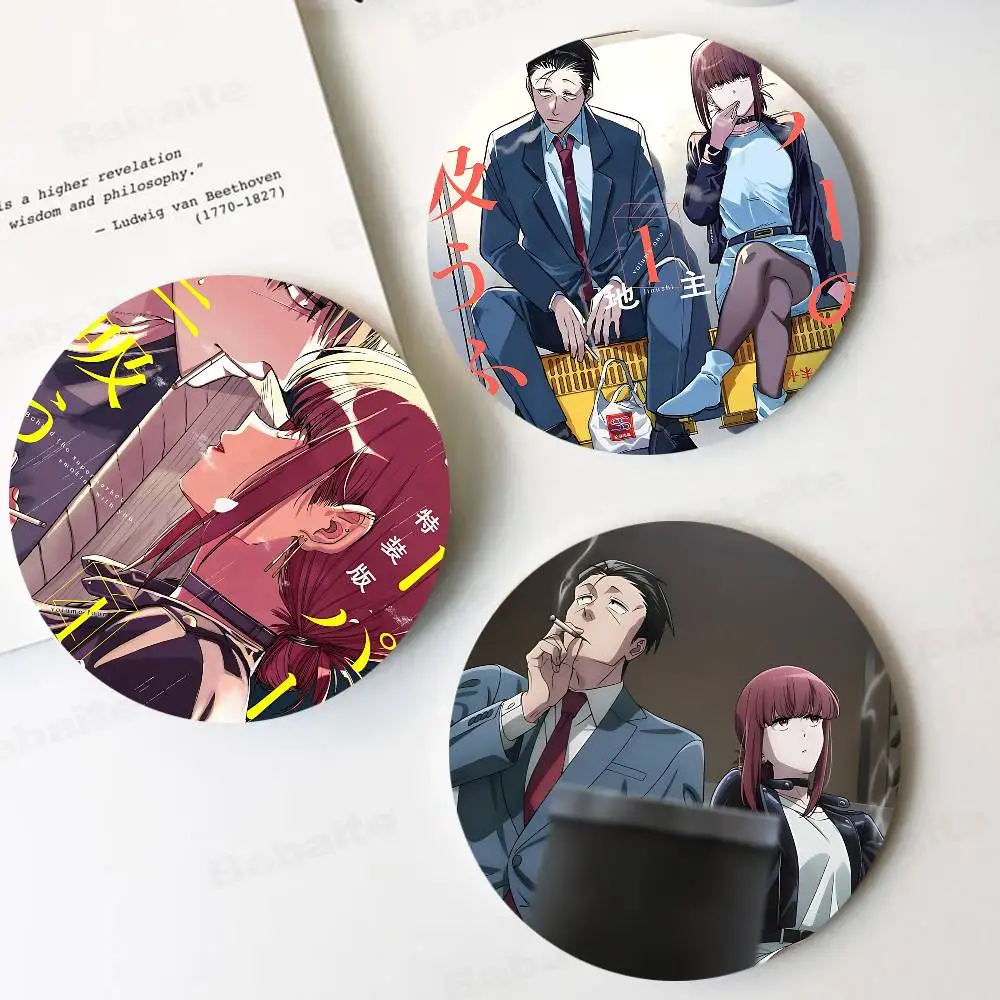 Smoking Behind the Supermarket with You Anime Round Coasters Insulated Durable Cups Plate Mats Home and Decoration Kitchen