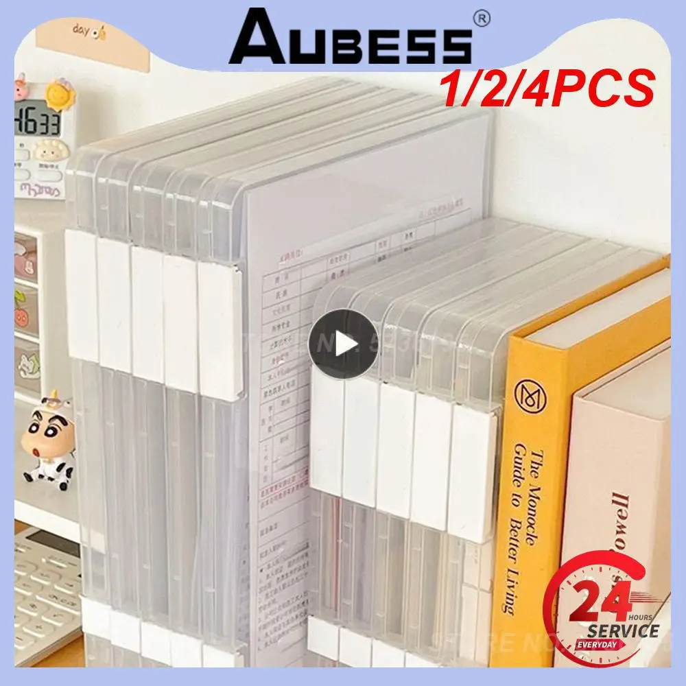 1/2/4PCS Office File Favorites A4 File Folder Transparent Labelable File Storage Box Storage Double Buckle Save Desktop Space