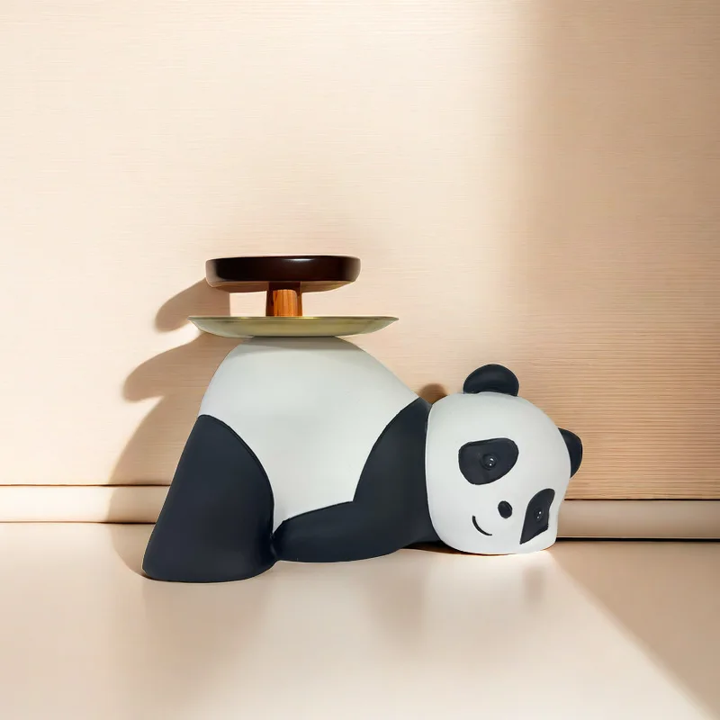 

Cute panda entrance tray key storage ornament desktop home living room coffee table decoration housewarming gift