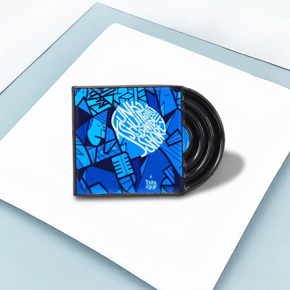 Black Vinyl Music Album Brooch Funk Shui Project Musician Collaboration Album Enamel Pin Music Enthusiasts Collect Decorative