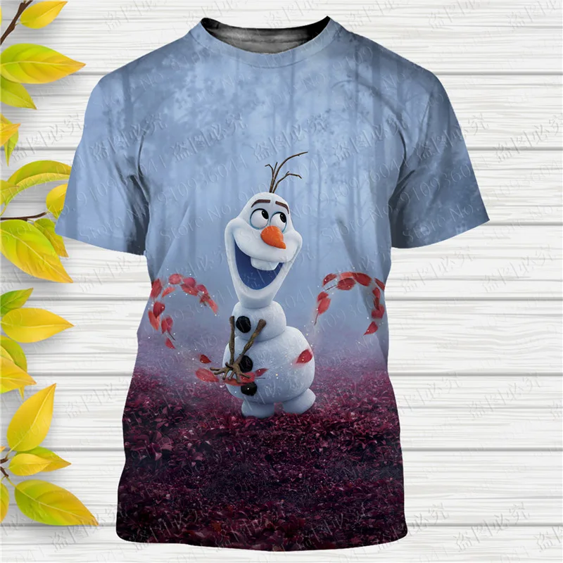Frozen Cartoon Olaf 3D print Disney t shirt men women Short Sleeve casual style Summer Casual Streetwear Tee Tops Cartoon