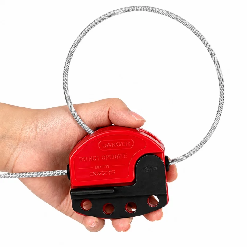 BOZZYS Adjustable Cable Lockout Safety LOTO Lock Cable Lockout Device With Stainless Steel Cable Prevent Accidental Operat