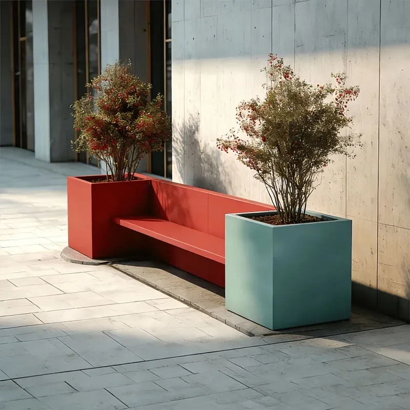 for Outdoor Rust Proof Flower Box Tables and Chairs Courtyard Planting Square Street Community Landscape Decoration Assembly