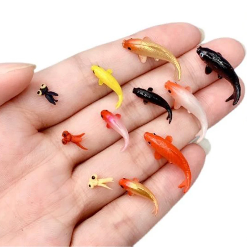 5pcs Dollhouse Miniature Model Fish Carp Simulation Animals For Kids Toys DIY Decorative Goldfish Figurines Home Decor Ornament